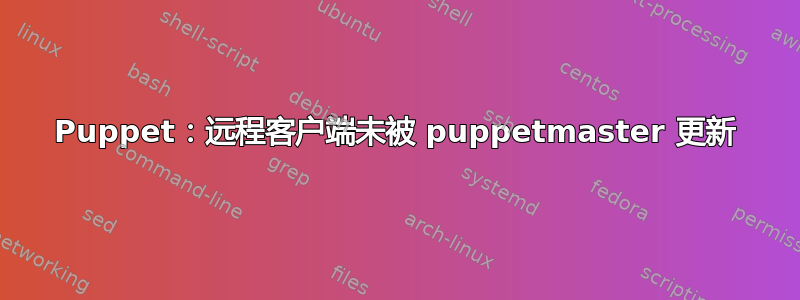 Puppet：远程客户端未被 puppetmaster 更新