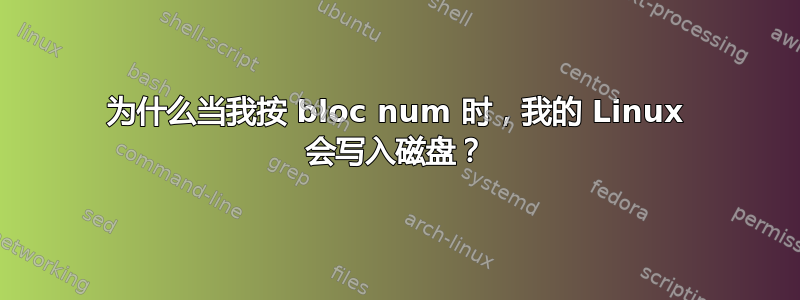 为什么当我按 bloc num 时，我的 Linux 会写入磁盘？