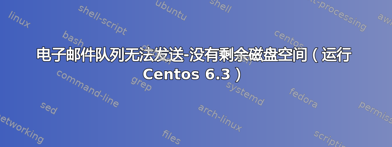 电子邮件队列无法发送-没有剩余磁盘空间（运行 Centos 6.3）