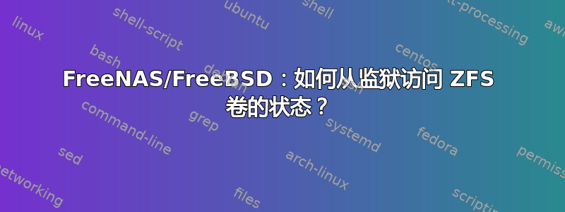 FreeNAS/FreeBSD：如何从监狱访问 ZFS 卷的状态？