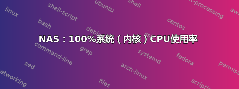 NAS：100%系统（内核）CPU使用率