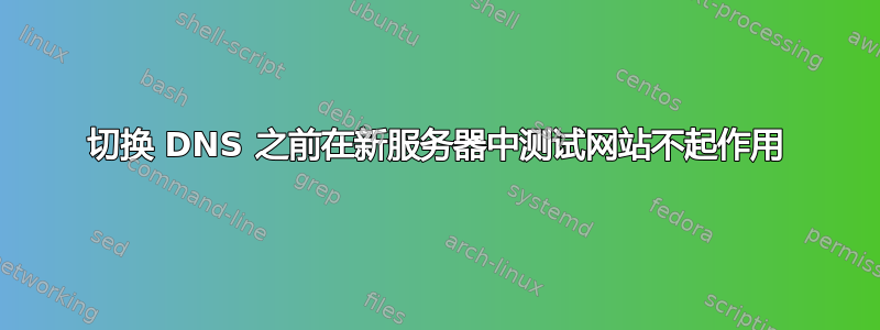 切换 DNS 之前在新服务器中测试网站不起作用