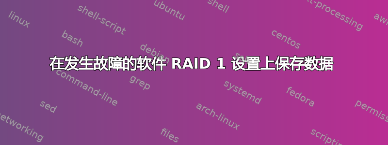 在发生故障的软件 RAID 1 设置上保存数据