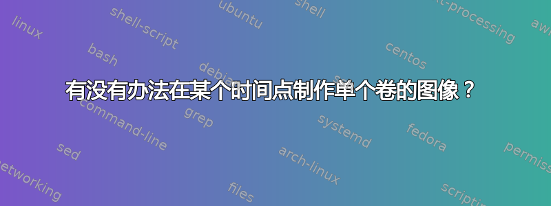 有没有办法在某个时间点制作单个卷的图像？