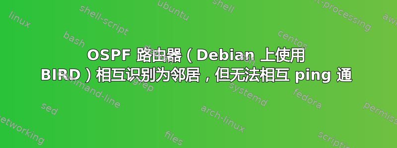 OSPF 路由器（Debian 上使用 BIRD）相互识别为邻居，但无法相互 ping 通