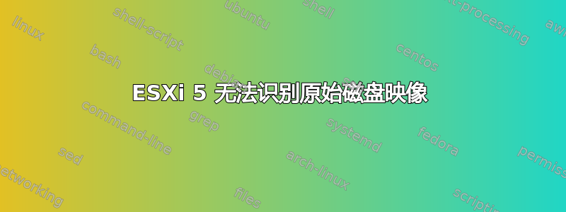 ESXi 5 无法识别原始磁盘映像