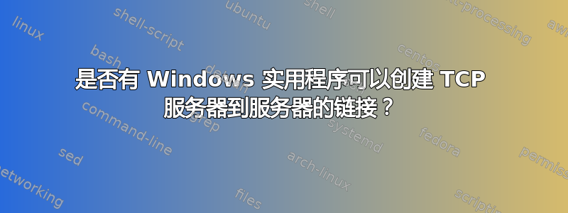 是否有 Windows 实用程序可以创建 TCP 服务器到服务器的链接？