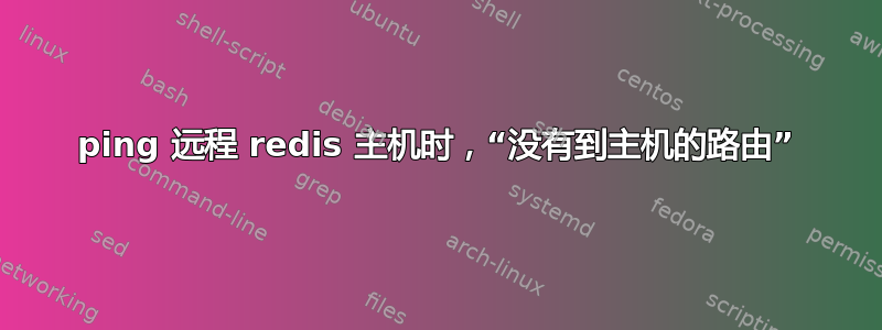 ping 远程 redis 主机时，“没有到主机的路由”