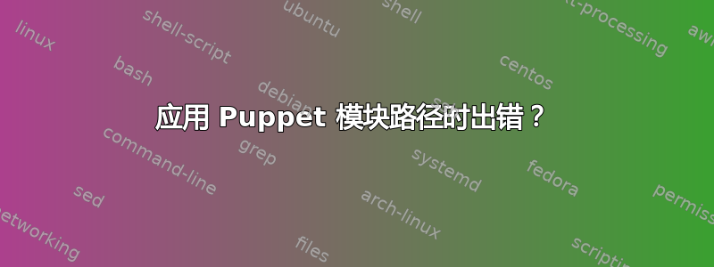 应用 Puppet 模块路径时出错？