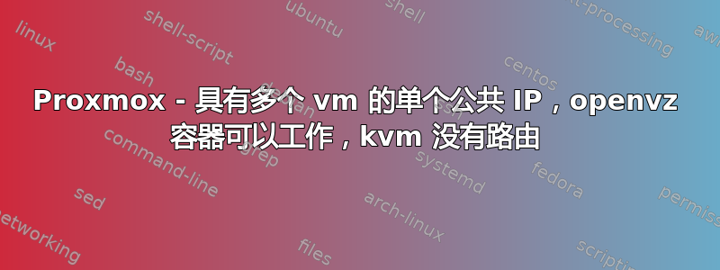 Proxmox - 具有多个 vm 的单个公共 IP，openvz 容器可以工作，kvm 没有路由