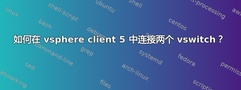 如何在 vsphere client 5 中连接两个 vswitch？