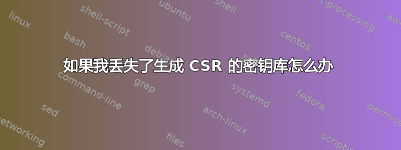 如果我丢失了生成 CSR 的密钥库怎么办