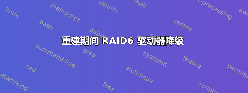 重建期间 RAID6 驱动器降级