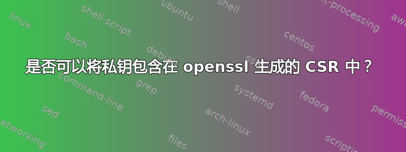 是否可以将私钥包含在 openssl 生成的 CSR 中？