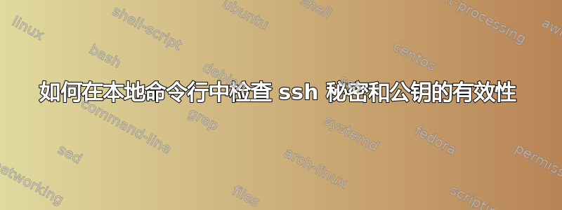 如何在本地命令行中检查 ssh 秘密和公钥的有效性