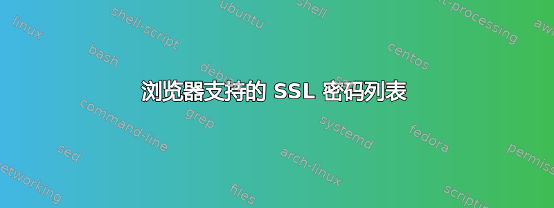 浏览器支持的 SSL 密码列表