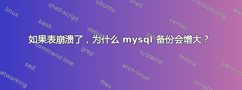 如果表崩溃了，为什么 mysql 备份会增大？