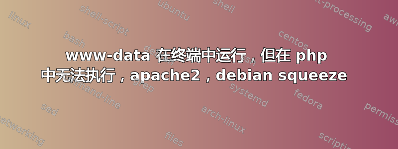 www-data 在终端中运行，但在 php 中无法执行，apache2，debian squeeze 