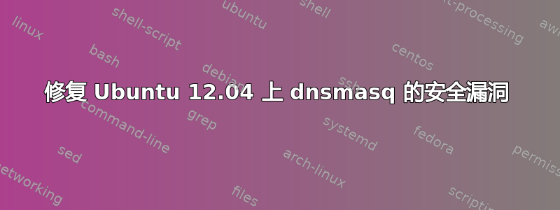 修复 Ubuntu 12.04 上 dnsmasq 的安全漏洞