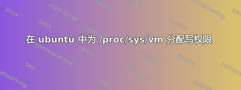 在 ubuntu 中为 /proc/sys/vm 分配写权限