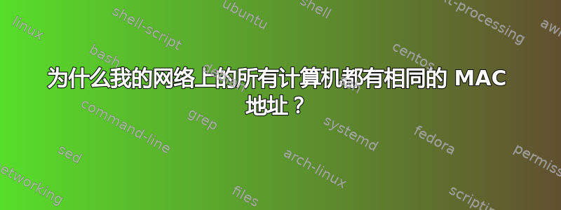 为什么我的网络上的所有计算机都有相同的 MAC 地址？