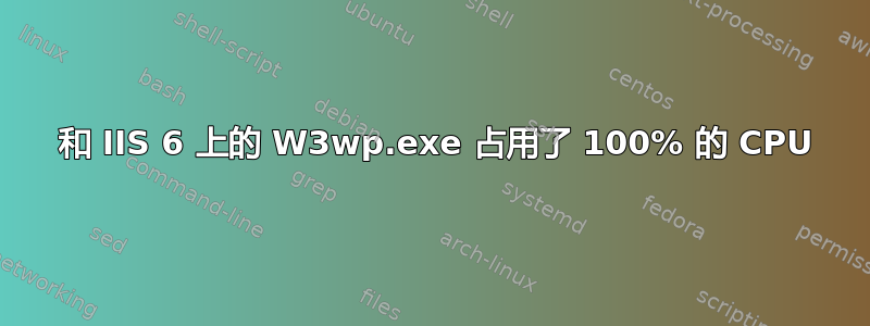 2003 和 IIS 6 上的 W3wp.exe 占用了 100% 的 CPU