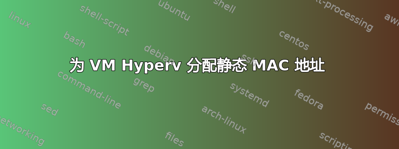 为 VM Hyperv 分配静态 MAC 地址