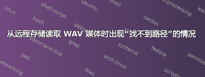 从远程存储读取 WAV 媒体时出现“找不到路径”的情况