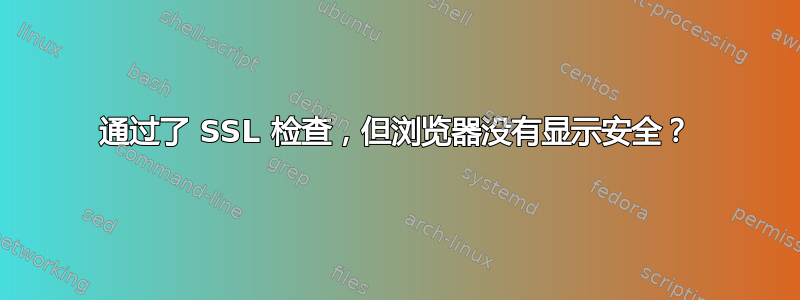 通过了 SSL 检查，但浏览器没有显示安全？