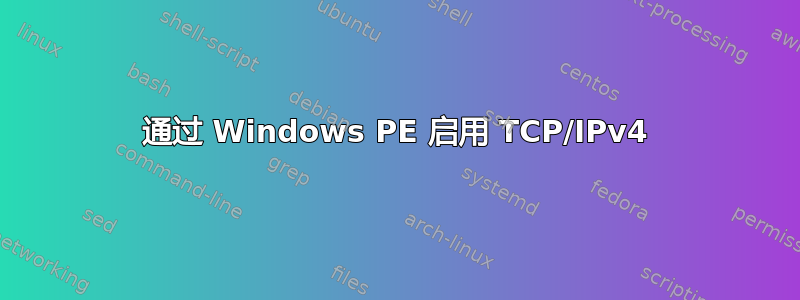 通过 Windows PE 启用 TCP/IPv4