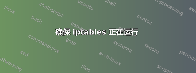 确保 iptables 正在运行