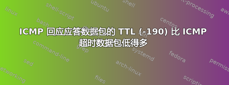 ICMP 回应应答数据包的 TTL (-190) 比 ICMP 超时数据包低得多