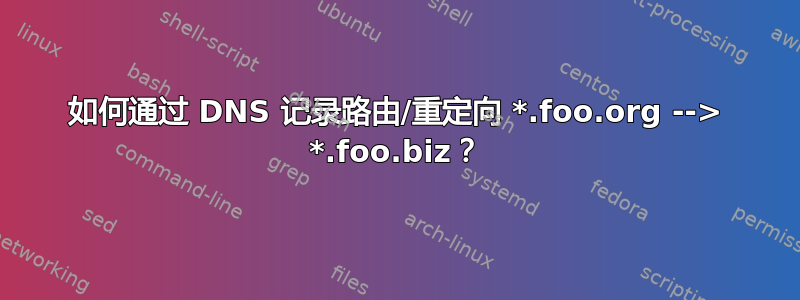 如何通过 DNS 记录路由/重定向 *.foo.org --> *.foo.biz？