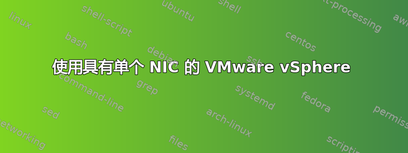 使用具有单个 NIC 的 VMware vSphere