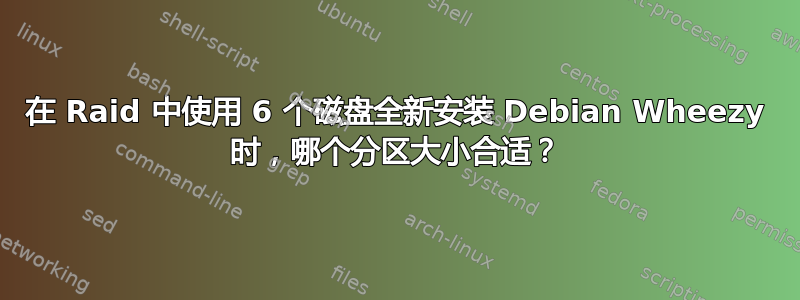 在 Raid 中使用 6 个磁盘全新安装 Debian Wheezy 时，哪个分区大小合适？