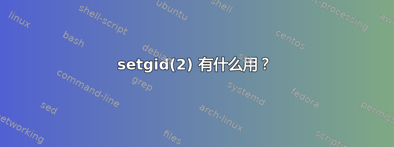 setgid(2) 有什么用？