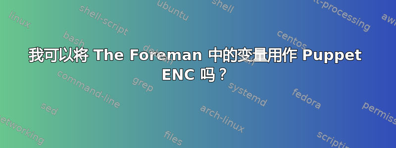 我可以将 The Foreman 中的变量用作 Puppet ENC 吗？