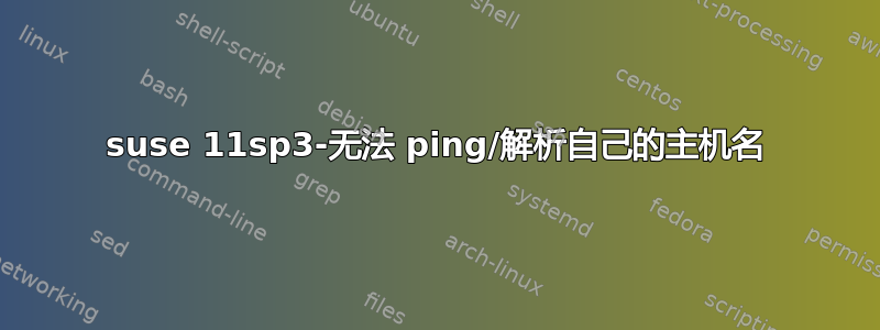 suse 11sp3-无法 ping/解析自己的主机名