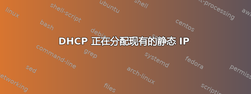 DHCP 正在分配现有的静态 IP