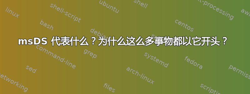 msDS 代表什么？为什么这么多事物都以它开头？