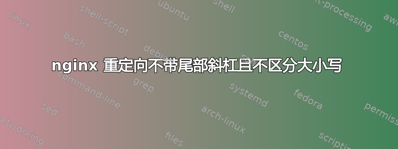 nginx 重定向不带尾部斜杠且不区分大小写