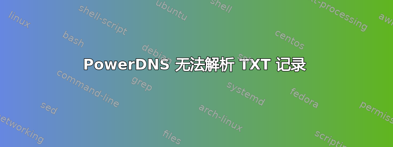 PowerDNS 无法解析 TXT 记录