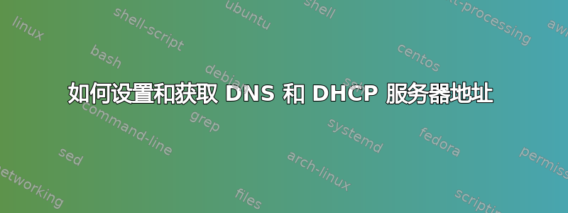 如何设置和获取 DNS 和 DHCP 服务器地址