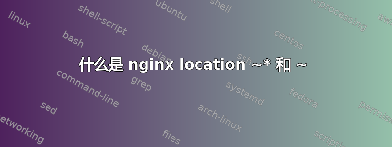 什么是 nginx location ~* 和 ~