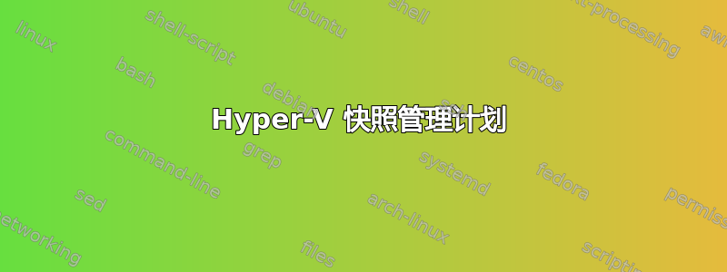 Hyper-V 快照管理计划