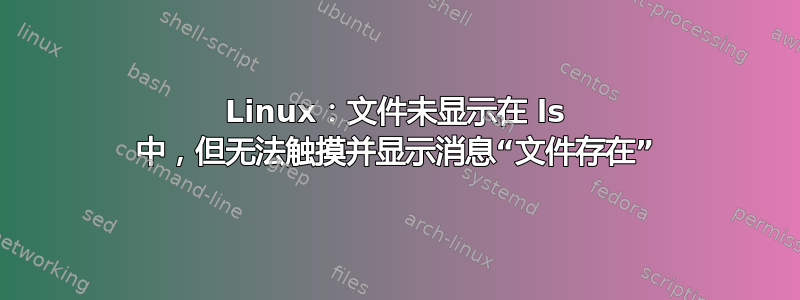 Linux：文件未显示在 ls 中，但无法触摸并显示消息“文件存在”