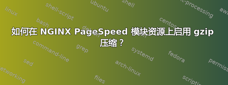 如何在 NGINX PageSpeed 模块资源上启用 gzip 压缩？