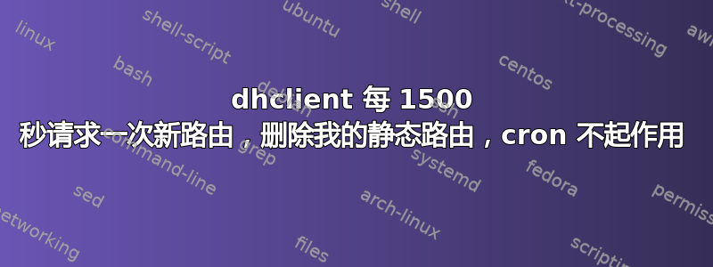 dhclient 每 1500 秒请求一次新路由，删除我的静态路由，cron 不起作用