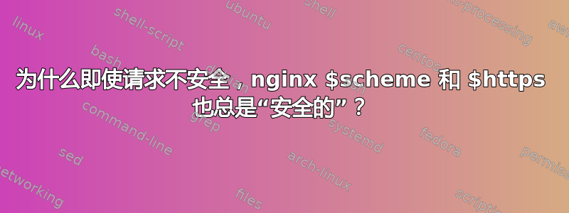 为什么即使请求不安全，nginx $scheme 和 $https 也总是“安全的”？