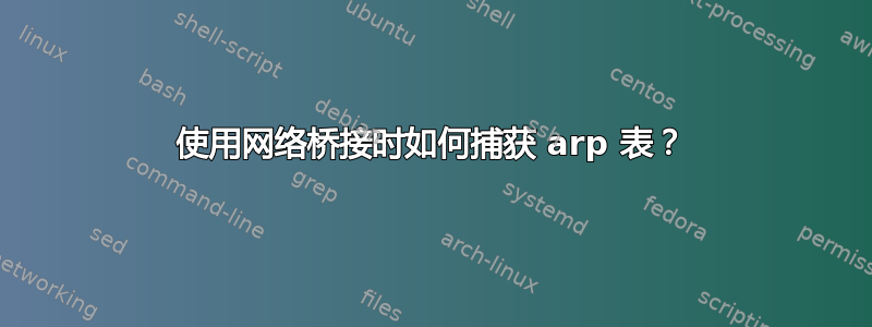 使用网络桥接时如何捕获 arp 表？